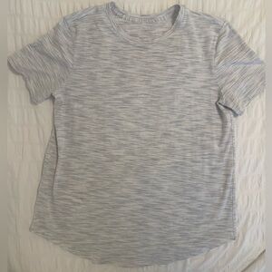 Lululemon Love Crew Short Grey White Short Sleeve Size 6